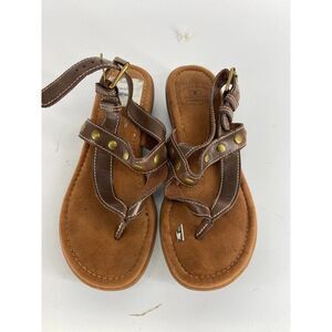 Lucky Brand brown buckle closure Strappy sling back Sandal Womens 6.5